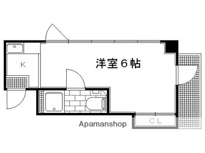 晃華ハイツ(1K/3階)の間取り写真