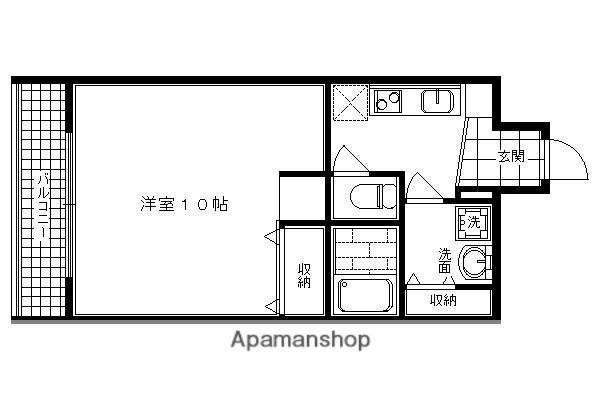 ルクラ京都三条油小路(1K/2階)の間取り写真