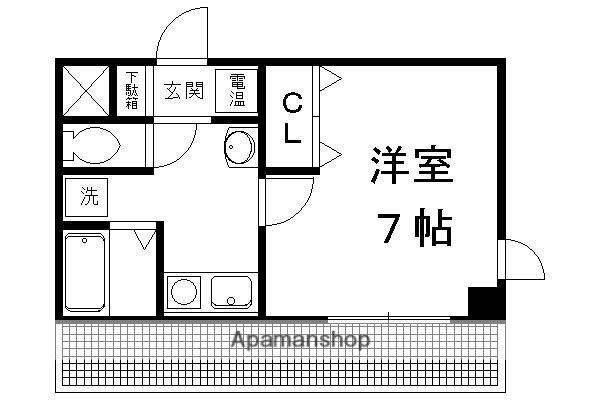 クラウンハイム京都北大路(1K/3階)の間取り写真