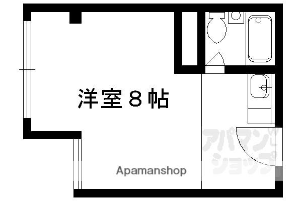 京都市烏丸線 北山駅(京都) 徒歩10分 3階建 築32年(1K/3階)の間取り写真