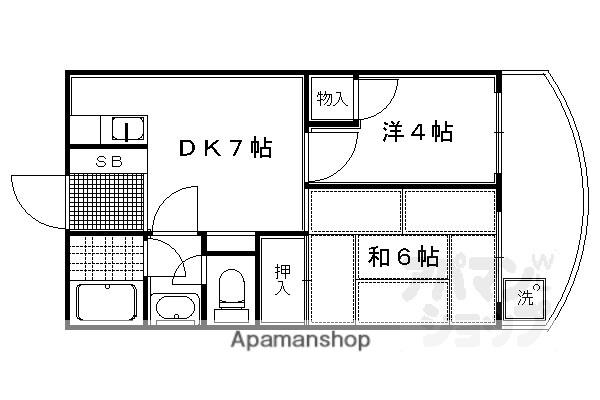 小山マンション(2DK/3階)の間取り写真
