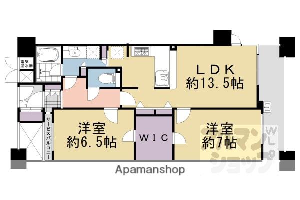 烏丸御池アーバンライフ(2LDK/9階)の間取り写真