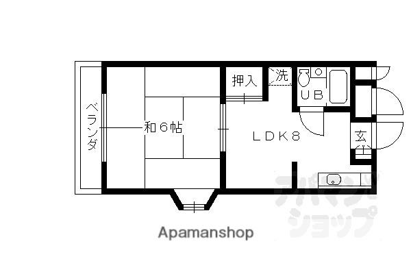リバーサイド西賀茂(1LDK/3階)の間取り写真