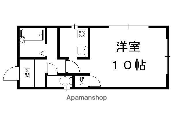 紫竹東栗栖町ハイツ(1K/2階)の間取り写真