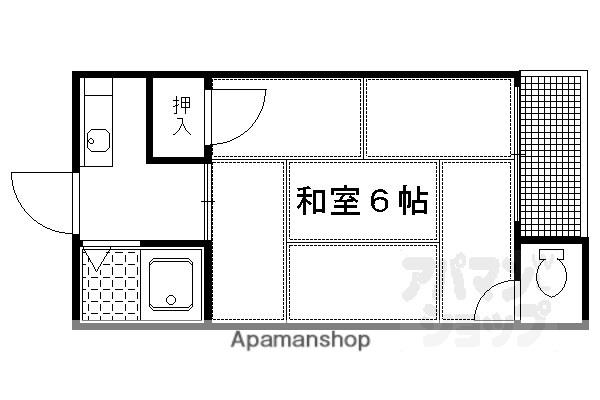 北白川ハイツ(1K/2階)の間取り写真