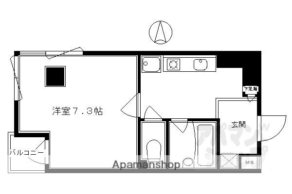 パインフィールド御池(1K/5階)の間取り写真