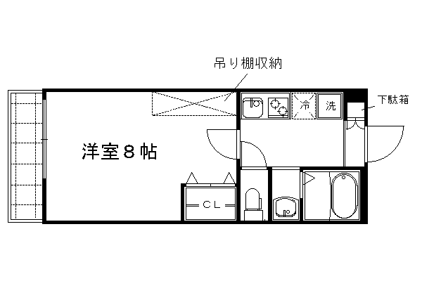 アンシエント1001(1K/1階)の間取り写真