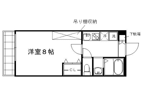 アンシエント1001(1K/2階)の間取り写真