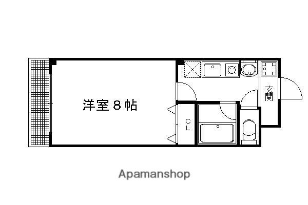 ウィスタリア鞍馬口(1K/3階)の間取り写真