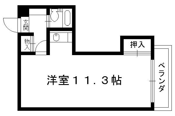 上賀茂葵之森町マンション(ワンルーム/3階)の間取り写真