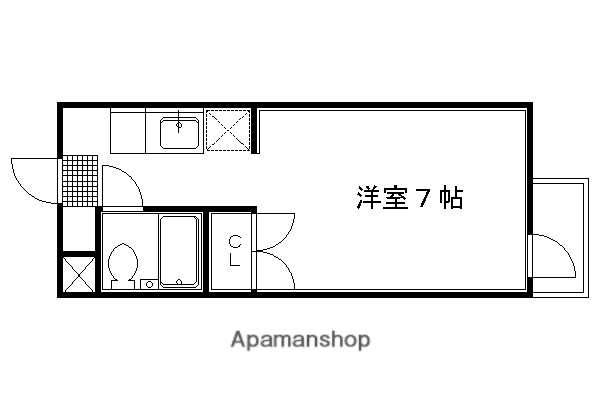 シェモワキタガワ(1K/3階)の間取り写真