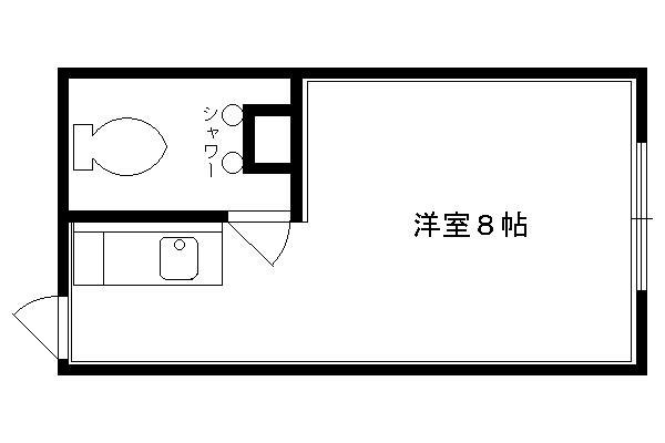 粟津ハイツ(1K/3階)の間取り写真