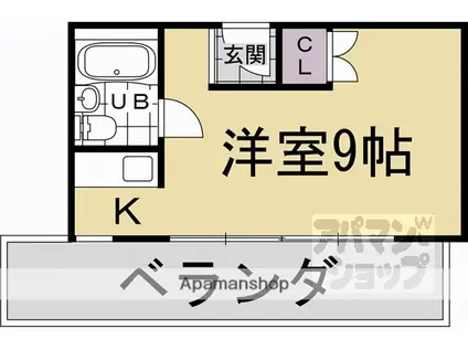 J-CUBE二条駅北(1K/3階)の間取り写真