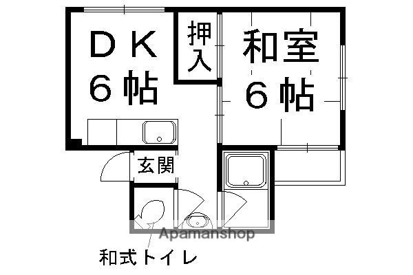 御土居マンション(1DK/4階)の間取り写真