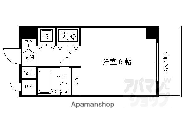 ダイヤモンドハウス西院(1K/4階)の間取り写真