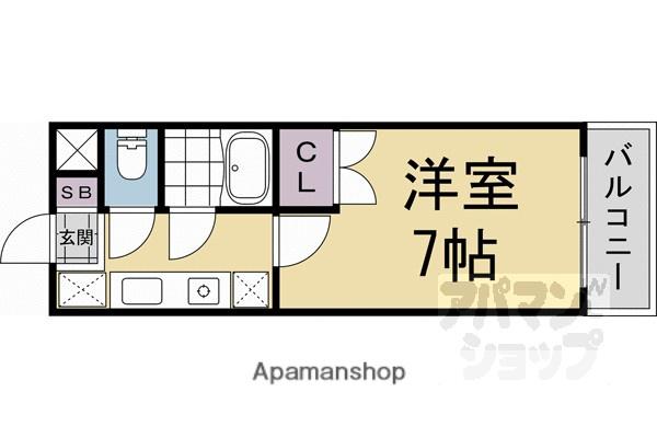 スカイハイツ中野(1K/3階)の間取り写真