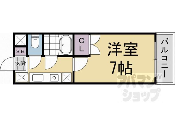 スカイハイツ中野(1K/4階)の間取り写真