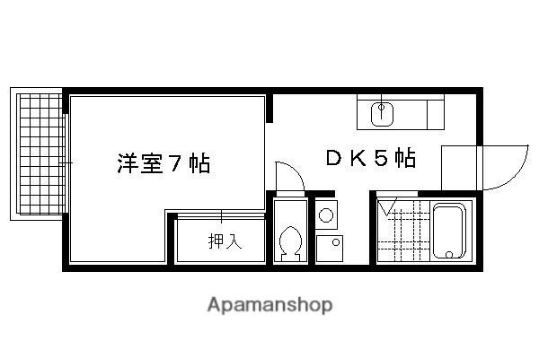ラフィネ北白川A/B棟(1DK/1階)の間取り写真