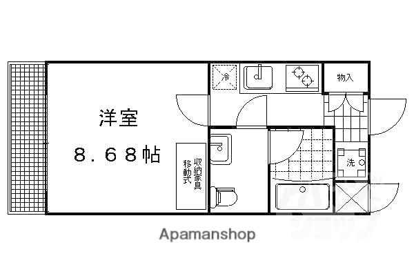 エクセレント二条城北(1K/2階)の間取り写真
