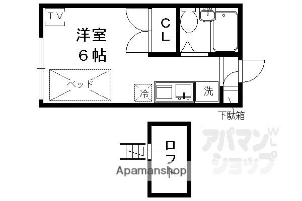 レオパレスドルフィン(ワンルーム/2階)の間取り写真