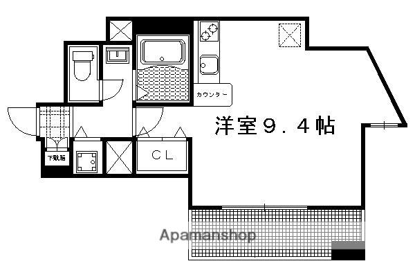 スワンズ京都西陣(ワンルーム/5階)の間取り写真