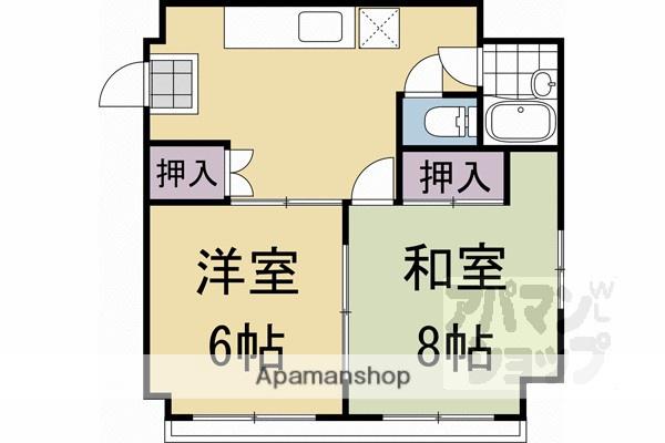 叡山荘(2K/4階)の間取り写真
