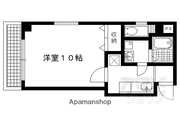 パークレジデンス 下鴨(1K/3階)の間取り写真