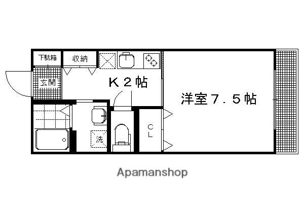 メゾン クレセント(1K/1階)の間取り写真