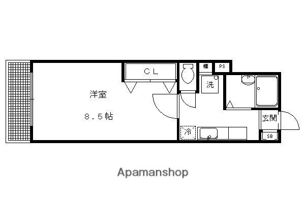 マウンテンリップ(1K/1階)の間取り写真