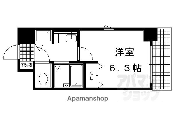 プレサンス京都烏丸御池II(1K/5階)の間取り写真