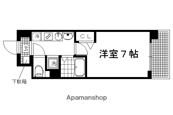 プレミアムステージ京大前(1K/4階)の間取り写真