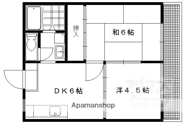 サンハイツ岩倉(2DK/2階)の間取り写真