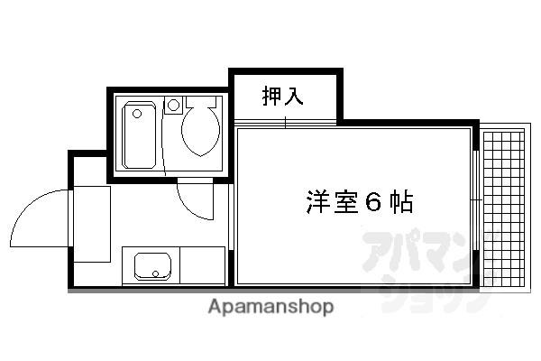 北白川ガーデンパレス(1K/2階)の間取り写真