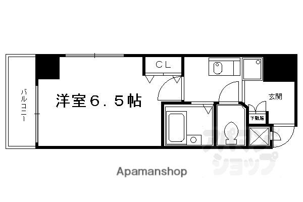 プレサンス京都烏丸御池(1K/3階)の間取り写真