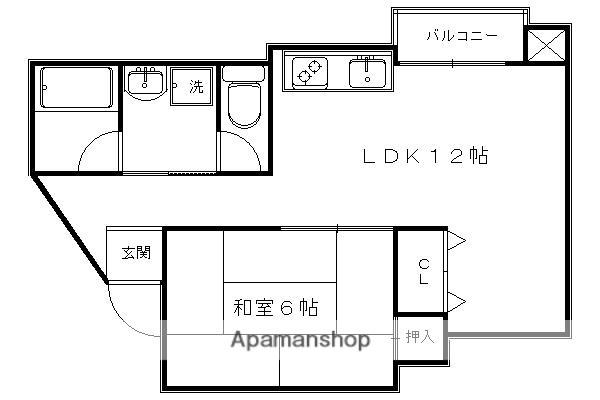 リアライズ衣笠(1LDK/1階)の間取り写真