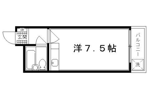 SINGLE QUARTERS西賀茂(ワンルーム/1階)の間取り写真