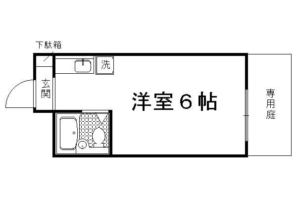 ハイツ翔雲(1K/1階)の間取り写真