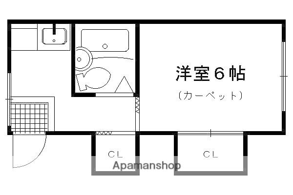 たつみ2号棟(1K/2階)の間取り写真