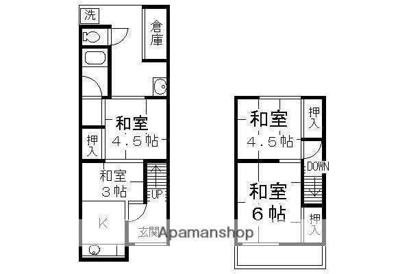 紫竹栗栖町藤原貸家(4K)の間取り写真