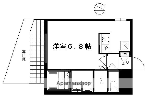 APPARTAMENTO御所東(1K/1階)の間取り写真