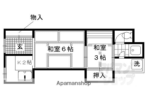 泉川町アパート(2K/1階)の間取り写真