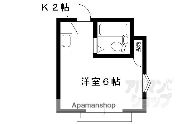 ロッシングハウス宝里(1K/2階)の間取り写真