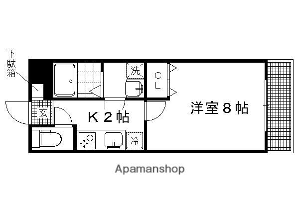 アトラス一乗寺(1K/4階)の間取り写真