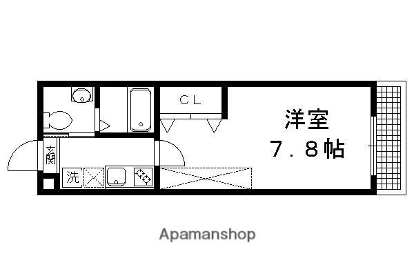 フラッティ衣笠(1K/3階)の間取り写真