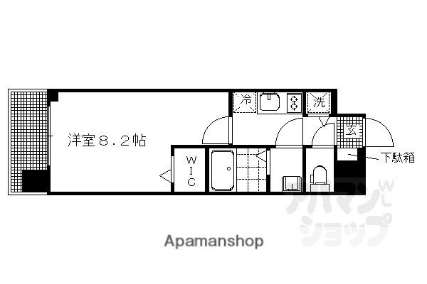 ベラジオ京都一乗寺(1K/3階)の間取り写真