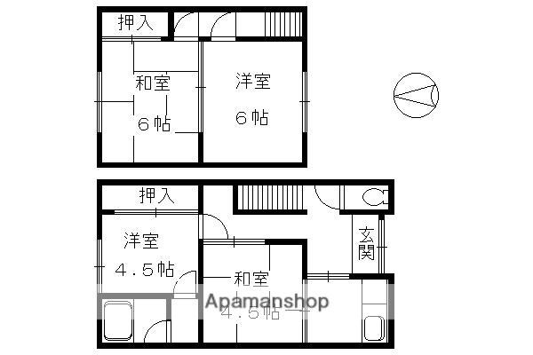 衣笠高橋町１６ー３貸家(4K)の間取り写真