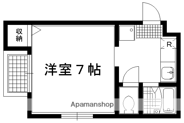 ヴィヨーム京都御所東(1K/2階)の間取り写真