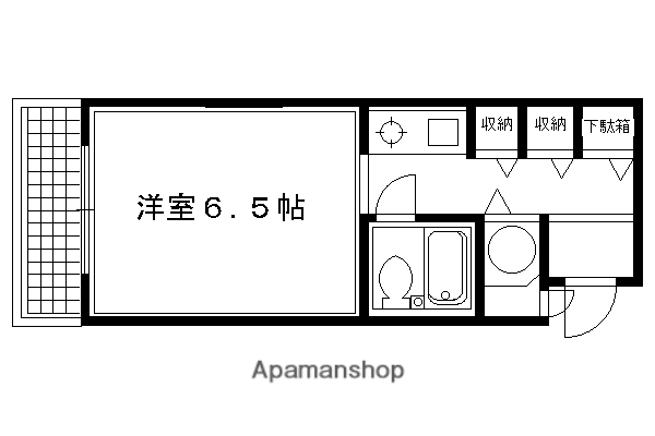 ライオンズマンション京都烏丸(1K/3階)の間取り写真