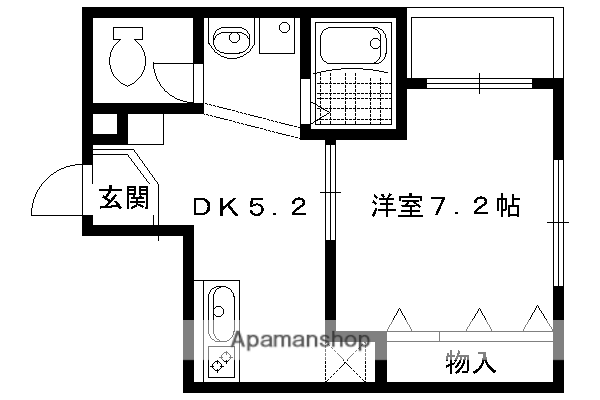 コーチヒルズ(1DK/3階)の間取り写真