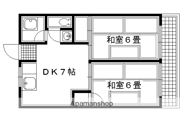 コーポいづつ(2DK/1階)の間取り写真